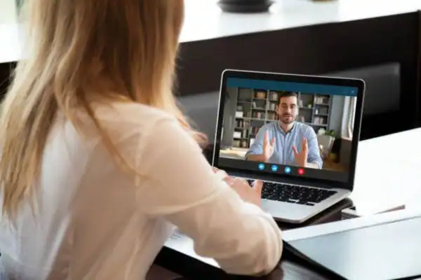 image of woman attending online mediation Eastleigh speak to our team today!